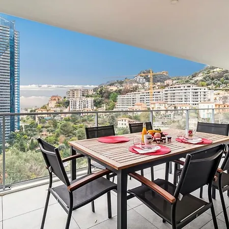 Sun Paradise -Stylish Flat-Rooftop Pool Access-Monaco View *
